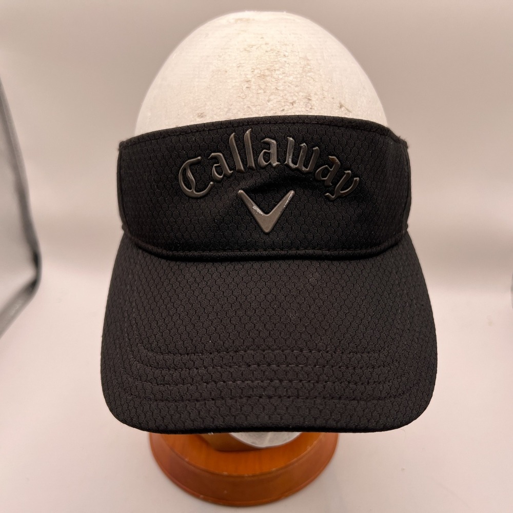 Callaway Golf Visor Black Mesh Adjustable Hat with 3D Logo